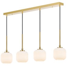 Elara Frosted Glass 4 Light Linear Pendant